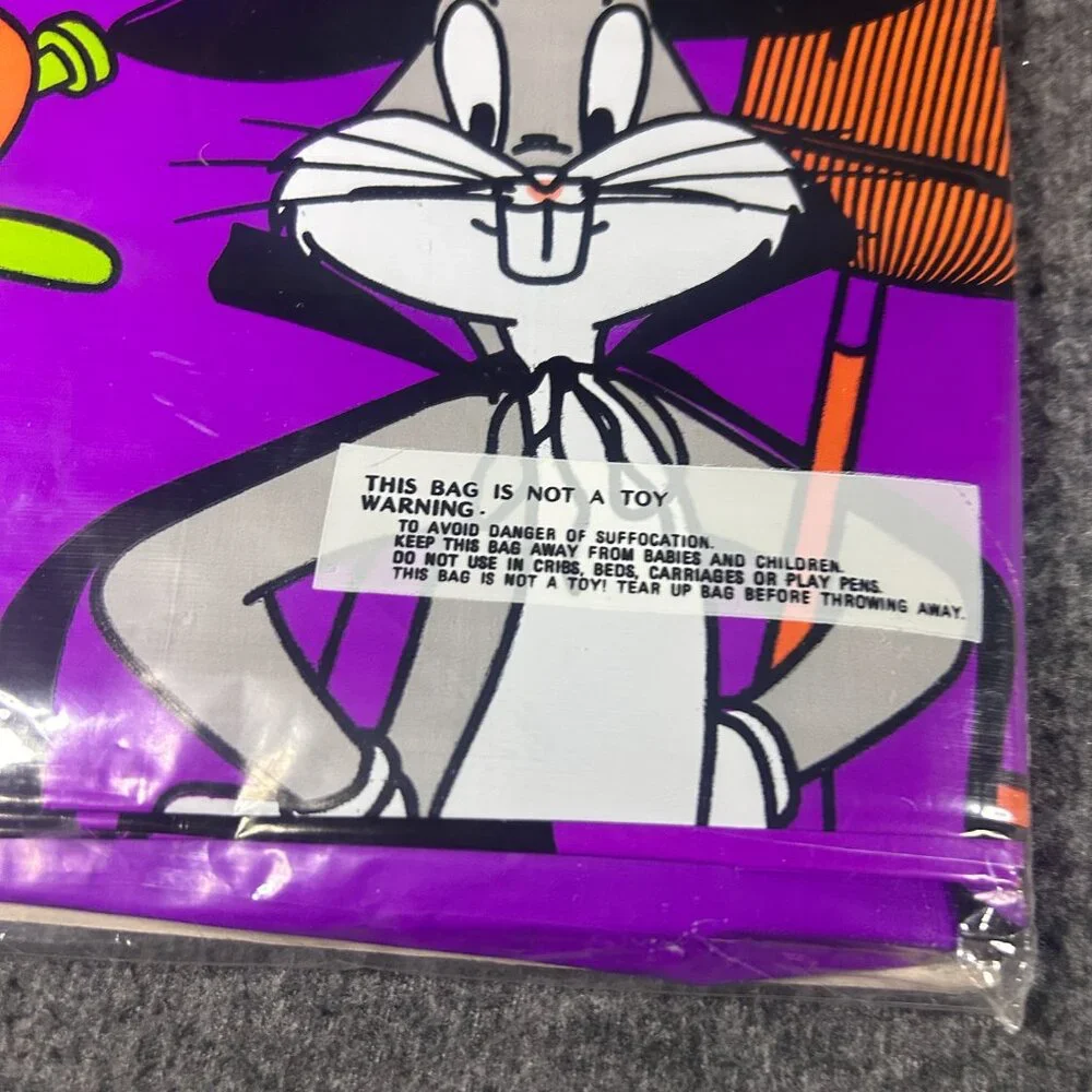 Vintage 1996 Looney Tunes Halloween Leaf Bag Tazmanian Devil Taz Bugs New Sealed